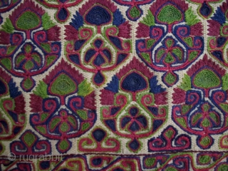 Embroidered textile, maybe the sleeves of a coat, maybe silk, maybe greek or maybe iranian but is a beautiful fine thing for sure ;)         