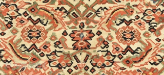 The Kurds of Senna produce kilim of very sophisticated construction. Their rugs have easily identifying characteristics : fields of repeating floral pattern, cotton warps and wool weft, very fine slitweave with extra  ...