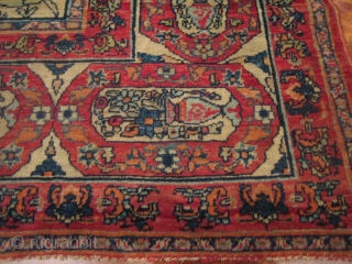 Antique Kerman? maybe Isfahan? Its in good original condition. Awesome courting scene and wild animals. This magic carpet measures 4'4'' x 6'4''.           