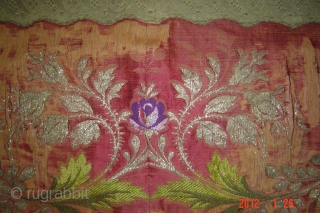 European silver thread 
Embroidery on silk
129cmx34cm
pazyryk antigue amsterdam                         