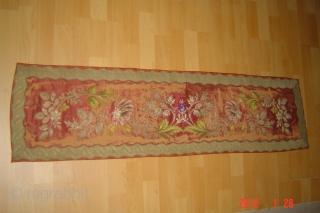 European silver thread 
Embroidery on silk
129cmx34cm
pazyryk antigue amsterdam                         