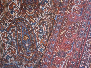 Magnificent antique Khamse rug. 205x145cm (6,7x4,8ft). Ca 1910, in very good condition.
                     