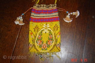 19e century double sided very fine beadwork
money? purse/bag 25cm x 14cm
pazyryk antique                     