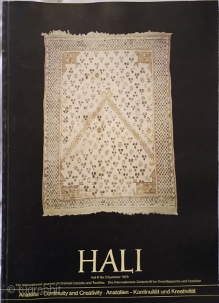 Hali Magazine, Vol2 2, issues 1, 2, 3 and 4 (Hali #5, #6, #7 and #8).

Hali #5: £40 plus delivery (right hand mid front cover worn, light soiling and wear to covers,  ...