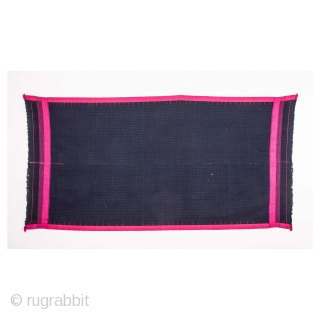 Waziri Indigo Shawl with silk sides and ends
113 x 223 cm / 3'8'' x 7'3''
                  