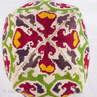 Iroki ( cross stitch ) Hat from Uzbekistan , late 19th c.                     