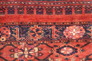 Turkmen Beshir Chuval Fragment with silk highlights                          
