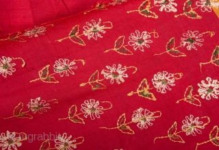 Silk Embroiderd Gujarat Skirt Panel Fragment
89 x 159 cm / 35 x 62 inches                   
