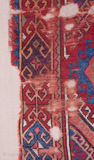 Central Anatolian Rug Fragment 214 x 117 cm ( Backed on linen)                     