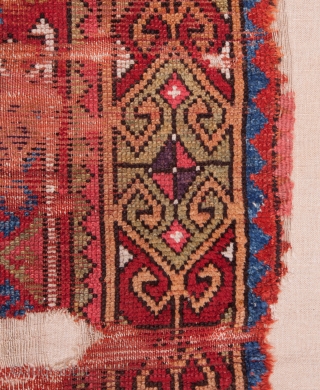 Central Anatolian Rug Fragment 214 x 117 cm ( Backed on linen)                     