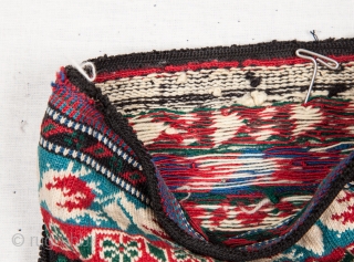 Extremely fine Persian (? )Wool Knitted Pouch 15 x 26 cm / 6'' x 10''                  