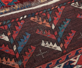 Turkmen Yomud Kepse Gul Main Rug  with some moth damage but  great color and lovely details
175 x 273 cm / 5'8'' x 8'11''        