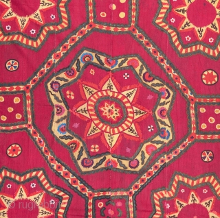 Large Densley Embroidered Pishkent Suzani from Uzbekistan Central Asia
215 x 257 cm / 7'0'' x 8'5''                 