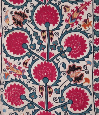 Antique Suzani from Ura Tuıbe Tajistan
It has some ware due to harsh use but the colour is superb and it would still be great on a wall with all fantastic details.
173 x  ...