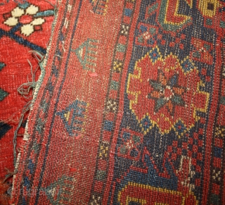 Early Beshir cuval, rare mina khani design  with superb Colors, all natural  and wool like Velvet, size: 89x153cm             