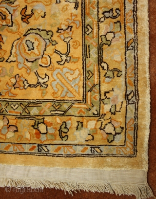 old Turkish Hereke silk on silk rug, with Usak design in mint condition, fine Quality 10x10knots per cm2, size: 183x133cm             