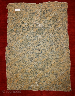 early Persian Silk embroidery textile fragment , 46x64cm                         