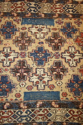 very rare saddle rug caucasian shirvan region, 19th century, 58x75cm                       