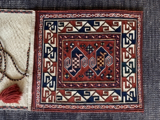 Caucasian sumakh doublebag from Armenia in very good condition, woven around 1900 , size 117x39cm                  