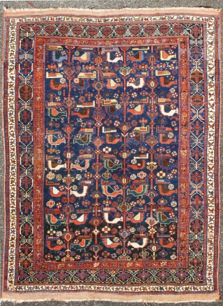 Afshar rug, from end 19th century, with fantastic Colors and rare design, size: 167x131cm                   