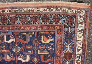 Afshar rug, from end 19th century, with fantastic Colors and rare design, size: 167x131cm                   