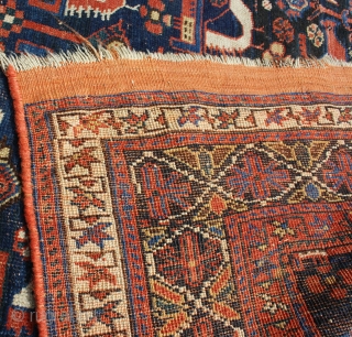 Afshar rug, from end 19th century, with fantastic Colors and rare design, size: 167x131cm                   