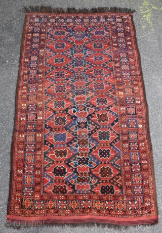 very rare Antique turkmen Beshir maincarpet with Ikat design, super quality and colors, size: 260x152cm                  