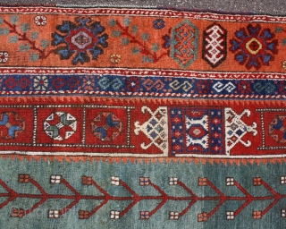 East anatolian kurdish rug, Sivas?, around 1800, great design, ends rewoven, small spots of repaired holes, fantastic Colors, size: 307x112cm             