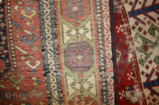Early caucasian Chajli rug, with beautiful brilliant colors and great design, 260x116cm                     