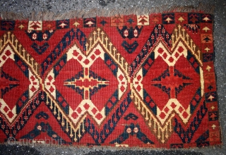 Antique Turkmen trapping, with rare drawing, fantastic wool quality, and beautiful all natural colors, size: 134x047cm                 