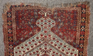 Early Beshir prayer rug , with rare design and silk Highlights, size:184x107cm                     