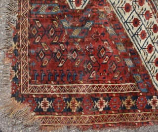 Early Beshir prayer rug , with rare design and silk Highlights, size:184x107cm                     