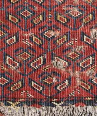 Early Beshir prayer rug , with rare design and silk Highlights, size:184x107cm                     