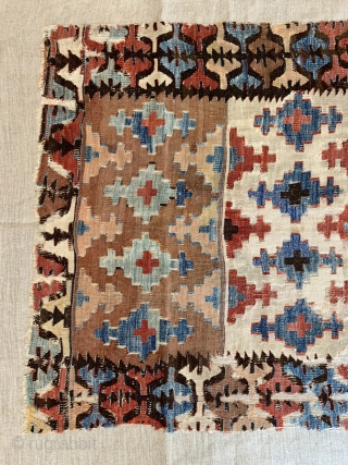 Rare Anatolian kilim , small size Professional mounted                         