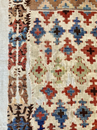 Rare Anatolian kilim , small size Professional mounted                         