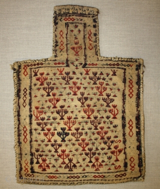 antique double side Baluch Saltbag, beside the oxidized black and in need of a wash, in original good condition size: 60x44cm,http://www.serkansari.com/            