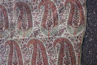 INCREDIBLE superfine Persian embroidery fragment,sides and one end side original, now in 3 pieces size: 128x116cm, looks fantastic               