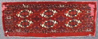 early Tekke torba with spacious and rare drawing, great colors, well conserved, bigger as usual - size: 59x134cm, www.serkansari.com              