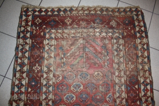 very intresting Shahsavan runner with turkoman design, in poor condition,size 304x102cm                      