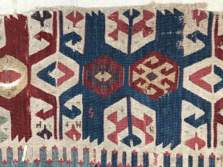 Early Anatolian kilim half with great colors 
                         