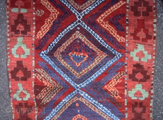 more pics !!!!! Wild east Anatolian Kurdish rug, from 2. half 19th century, in great condition with lustrous high  pile, crazy drawing,  beautiful natural colors, size:231x93cm     