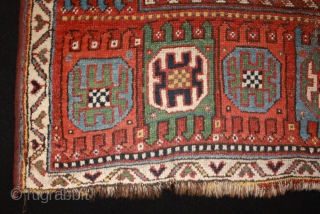 Rare Shahsavan rug with great natural Colors and unusual design, 19th century, 189x121cm                    