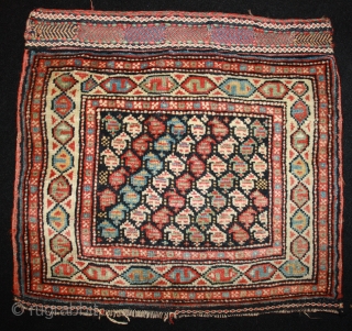 rare pair of Veramin Bagfaces with natural colors, 19th century, each 48x45cm                     