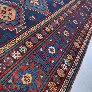 Antique Caucasian Kazak - late 19th century. Very good condition for it's age. Some restorations. Size 289 x 132 cm / 9.5 x 4.3 ft.        