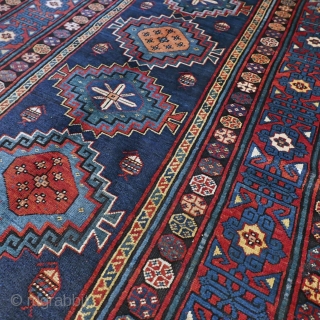 Antique Caucasian Kazak - late 19th century. Very good condition for it's age. Some restorations. Size 289 x 132 cm / 9.5 x 4.3 ft.        