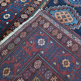 Antique Caucasian Kazak - late 19th century. Very good condition for it's age. Some restorations. Size 289 x 132 cm / 9.5 x 4.3 ft.        