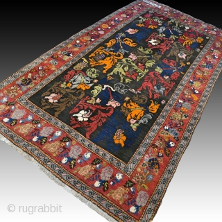 Antique Caucasian Karabagh rug. Dated 1928. Very good condition. Wonderful pile. Wool on wool. Size approx. 256 x 136 cm / 8.4 x 4.5 ft.        