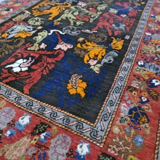 Antique Caucasian Karabagh rug. Dated 1928. Very good condition. Wonderful pile. Wool on wool. Size approx. 256 x 136 cm / 8.4 x 4.5 ft.        