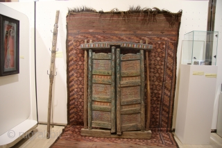 Sykyrlauk-the door of the Yurt, Karakalpakstan, wood,carved,painted 19th century                        
