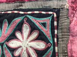 Kazakh- tuskiiz, Centrai Asians (Non-Turkmen) embroidery, carpet for decorating the walls of the Yurt, 1940-50 East Kazakhstan.                